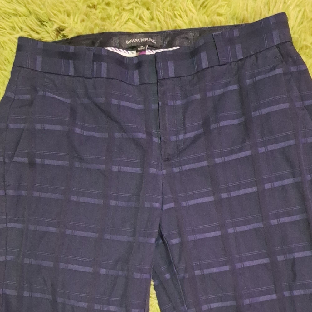 Banana Republic Dark Blue/lighter Blue Plaid Trousers